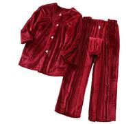 Thickened Bedridden Patient Clothing, Full Open Zipper Care Clothes, Comfortable and Warm Suitable for Elderly and Disabled Patients(Red,M)