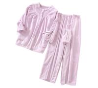 Thickened Bedridden Patient Clothing, Full Open Zipper Care Clothes, Comfortable and Warm Suitable for Elderly and Disabled Patients(Purple,L)