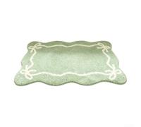 Thickened Bedroom Carpet 40x60cm Anti-Skid Base(B) | High pile faux wool, dot-grip non-slip base, 40x60cm size, living room bedroom decor, milk blue matcha green