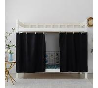 Thickened Blackout Bunk Bed Curtains - Modern Dorm Privacy Canopy, Breathable Polyester Lightproof Dustproof Drapes for College Students Upper Lower Loft Bedroom (Black,53"W x 78.7"L (Pack of 1))