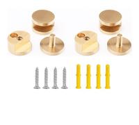 Thickened Brass Mirror Clips, Floating Glass Clips for Wall Mirrors, Bathroom Mirror Support, Fixed Mounting, Gold Finish, 4 Pieces Set