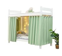 Thickened Breathable Blackout Bunk Bed Canopy Panels - Twin Size Home Dorm Privacy Solution, Light Green, 2 Pack - Enhance Sleep & Comfort