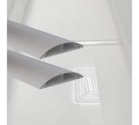 Thickened Cable Trunking Wall-Mounted Cord Hider, 2PCS Aluminum Alloy Raceway, 4.4" Wide Half-Round Cable Cover Strip, 36" Length for Neat Wire Management