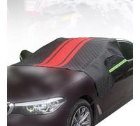 Thickened Car Windscreen Mirror Shield Cover for VW Passat B6, Windshield Snow Cover with Two Mirror Covers, Frost Cover for Car in All Weather,Red