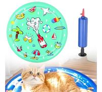 Thickened Cat Water Play Mat 2025 Upgrade Inflatable Cooling Bed with Floating Fish, Interactive Sensory Pad for Cats & Dogs (C)