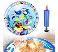 Thickened Cat Water Play Mat 2025 Upgrade Inflatable Cooling Bed with Floating Fish, Interactive Sensory Pad for Cats & Dogs (B)
