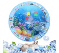 Thickened Cat Water Play Mat 2025 Upgrade Inflatable Cooling Bed with Floating Fish, Interactive Sensory Pad for Cats & Dogs (D)