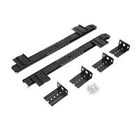 Thickened Cold Rolled Steel Keyboard Slide Rail Bracket Adjustable Height Smooth Sliding Durable Construction for Computer Desk Setup White Black 14.0 x 1.3in 2Pcs (Black)