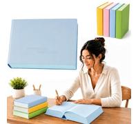 Thickened Colour Brick Notebook, A5 Super Thick Hardcover Journal, 720 Pages Pastel Coloured Pages, 80GSM Bleedproof Paper Diary, Soft PU Leather Writing Pad for Notes & Lists(Blue)