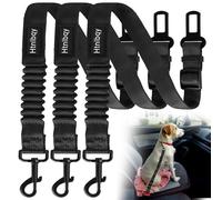 Thickened Dog Seat Belt for Car, 3 Pack Set Retractable Dog Car Leash Adjustable Dog Seat Belt for Vehicle Nylon Pet Safety Seat Belts Heavy Duty & Elastic, Black