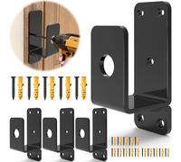 Thickened Door Barricade Bracket for 2X4 Lumber, Drop Open Bar Holder Steel U Bracket, as Home, Barn, Shed, Garage, Gate Security Door Reinforcement(4)