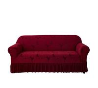 Thickened Elastic Sofa CoverUniversal Full Coverage NonSlip Armrest Protector Soft Towel for Triple Seater Sofa (Wine Red) Durable Stylish Easy to Clean
