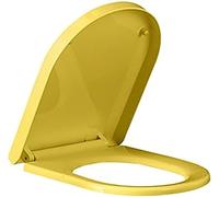 Thickened Ergonomic Toilet Seat - Quiet Close Lid, Non-Slip Bumpers, Easy Install for Standard Toilets, Stylish Yellow Design, Comfortable Fit, Upgrade Your Bathroom