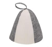 Thickened Felt Sauna Hat, Wool Sauna Cap For Heat Protection, Sauna Headwear For Forehead Cooling, Finnish Bath Hat For Steam Room, Traditional Spa(Gray and white)