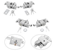 Thickened Fence Cross Key Old Style Exterior Anti-Theft Mechanical Latch Lock for Iron Wooden Doors and Garden Fences, Silver(2008CR - Left)