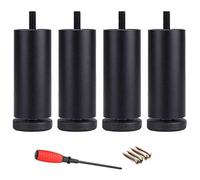 Thickened Furniture Legs,Aluminum Cabinet Legs,Adjustable Bathroom Legs,Coffee Table/Desk/Sofa/Chair,Waterproof/No-Slip Replacement Feet,M8 Bolts,No Rust,No Fading,Long Use Time,Black,20cm