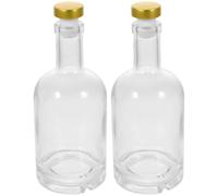 Thickened Glass Liquor Decanter Bottle 200ml 2pcs | Secure Sealing, Stable Countertop Placement, Easy Cleaning, for Whiskey, Bar Use, Home Bartenders