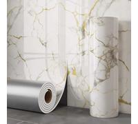 Thickened Glossy Marble Self-Adhesive Wallpaper - Waterproof Peel & Stick Plastic Wall Panels for Bathroom & Kitchen (Platinum 1.2 * 3.93 * 9.84ft)