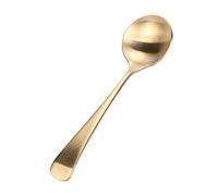 Thickened Gold Spoon - Brass Material, & Heat, Multi Purpose for Gravies Soups Sauces, Minimalist Elegant Design, Portable for Home Office Travel
