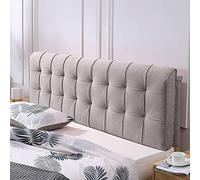 Thickened Headboard Cover for King & Single Beds Washable Dustproof Protector for Wood/Leather/Metal Headboards Stylish Grey Backrest Cushion 150x58cm