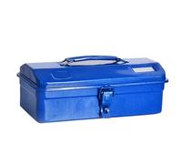 Thickened Iron Case Metal Tool Box, Large Capacity Portable Toolbox with Lock, Hip Roof Portable Steel Tool Box for Repair Tools Hardware