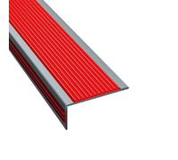 Thickened L-Shaped Stair Nose Molding with Strong Adhesive, Anti-Slip Striped Bullnose for Indoor/Outdoor Use - Red, 6x3cm Stair Nosing Trim