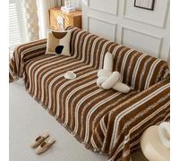 Thickened One-Piece Chenille Sofa Cover - All Seasons Stain Resistant Machine Washable Pet-Friendly Couch Slipcover Protector for Dogs & Cats Dark-Brown 180 * 340cm/70.87 * 133.86in