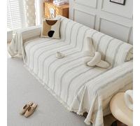 Thickened One-Piece Chenille Sofa Cover - All Seasons Stain Resistant Machine Washable Pet-Friendly Couch Slipcover Protector for Dogs & Cats White 180 * 380cm/70.87 * 149.61in