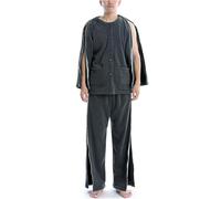 Thickened Patient Pajamas Set,Nursing Clothes,Post Shoulder Surgery Shirts & Tear Away Pants for Bedridden Care(Gray,L)