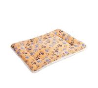 Thickened pet mat, Multi-Function, Warm, Machine Washable, Printed Pattern, Suitable for Autumn and Winter, Suitable for Cats and Dogs(Yellow Paw Print,No6)