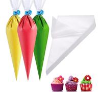 Thickened-Piping bags-Disposable Pastry bag-100pcs icing piping bags&6Pieces Pastry Bag Ties, Make Your Own Cake Cupcake Decorating Bags for Icing and Frosting (14Inch)