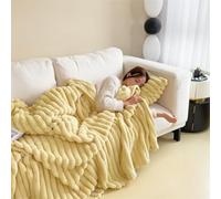 Thickened Plush Nap Blanket, Rabbit Plush Milk Velvet Cover Blanket, Fluffy Warm Throw for Fall Winter, Cozy Couch Decor (Yellow,39.37 * 59.06in)