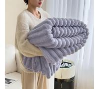 Thickened Plush Nap Blanket, Rabbit Plush Milk Velvet Cover Blankets, Fall Winter Weighted Fluffy Bed Throw, Oversized Fuzzy Warm Couch Throws, for Bed Sofa (Purple,59.06 × 78.74in)