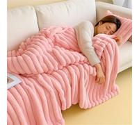 Thickened Plush Nap Blanket, Rabbit Plush Milk Velvet Cover Blankets, Fall Winter Weighted Fluffy Bed Throw, Oversized Fuzzy Warm Couch Throws for Couch Chair Bed Sofa (Pink,27.56x39.37in)
