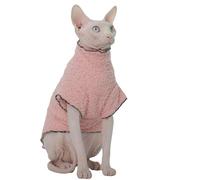 Thickened Plush Pullover Sweater - Winter Warm Stretchy Cat Clothing for Hairless Cats (Fits Sphynx, Devon Rex, Oriental Shorthair, Cornish Rex, Abyssinian) (Small)