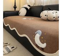 Thickened Plush Sofa Cover, Super Soft Warm Fleece Couch Slipcover, Non-slip, Machine Washable For Sectional, Loveseat, Winter Home Decor, Cozy Pet-friendly Living Room curry 90 * 160cm/35.4 * 63in