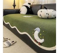 Thickened Plush Sofa Cover, Super Soft Warm Fleece Couch Slipcover, Non-slip, Machine Washable For Sectional, Loveseat, Winter Home Decor, Cozy Pet-friendly Living Room green 90 * 70cm/35.4 * 27.6in