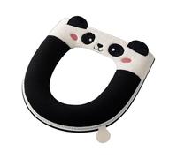 Thickened Plush Zip Toilet Seat Cover - Plush Fabric 37 x 43 cm Panda Series Waterproof Comfortable Toilet Cover Luxurious Winter Bathroom Accessory, Easy to Clean