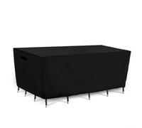 Thickened Polyester Rectangular Outdoor Garden Cover Set for Sun and Dust Protection, All-Inclusive Fit for Furniture, Tools, Grill - Black & Silver(115 * 115 * 70CM)