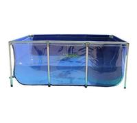 Thickened PVC Canvas Fish Pond with Frame,Folding Outdoor Aquarium Water Tank Transparent Viewing Panel for Farming Koi,Hydroponic Plants,Agricultural Breeding,Easy to Assemble(200X100X60CM)