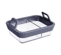 Thickened Seamlessly Glass Baking Pan with Handle 1/2 / 3-Cell for Air Frying Pan Microwave Oven and Steamer Kitchen Cooking Equipment