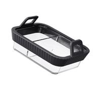 Thickened Seamlessly Glass Baking Pan with Handle 1/2 / 3-Cell for Air Frying Pan Microwave Oven and Steamer Kitchen Cooking Equipment