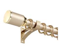 Thickened Silent Aluminium Alloy Curtain Rod Set with Stamped Side Bracket 140cm Roman Curtain Rail Complete Accessories - Elegant Gold Finish