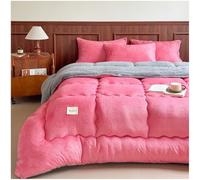 Thickened Soft Winter Quilt, Breathable Fluffy Comforter, Milk Velvet & Wool-Like Fabrics, Double-Sided Fleece Blanket, Warm Gray, 200x230cm, 3kg Insulation