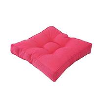 Thickened Square Floor Seat Cushions Soft Yoga Meditation Pillow Linen Reading Cushion for Adults Casual Sitting Chair Pad Coral Color 45cm