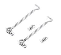 Thickened Stainless Steel 12 Inch Cabin Hooks Eye Latches, Suitable for Cabinets Doors Toilets Garages Gates Boxes, Door Locks, Kennels Fences Window Locks, 2 Pcs