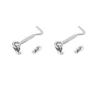 Thickened Stainless Steel 4 Inch Cabin Hooks Eye Latches, Suitable for Cabinets Doors Toilets Garages Gates Boxes, Door Locks, Kennels Fences Window Locks, 2 Pcs