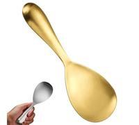 Thickened Stainless Steel Non-Stick Rice Spoon, Stainless Steel Rice Spoon Rice Paddle Kitchen Utensil, Sturdy Rice Scooper No Rust Rice Cooker Spoon Nonstick Rice Spatula (Gold)