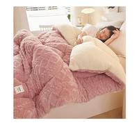 Thickened Super Soft Insulation Hibiscus Winter Quilt, Double-Sided Lamb Cashmere Comforter Core, Lamb Velvet Fabric Winter Quilt，Tower Hibiscus Winter Quilt for Winter Double Bed