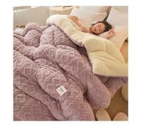 Thickened Super Soft Insulation Hibiscus Winter Quilt, Double-Sided Lamb Cashmere Comforter Core, Lamb Velvet Fabric Winter Quilt，Tower Hibiscus Winter Quilt for Winter Double Bed